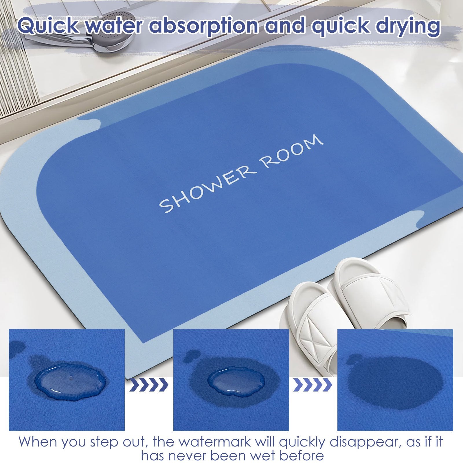 2 Piece Non- Slip Diatomaceous Earth Bath Mat