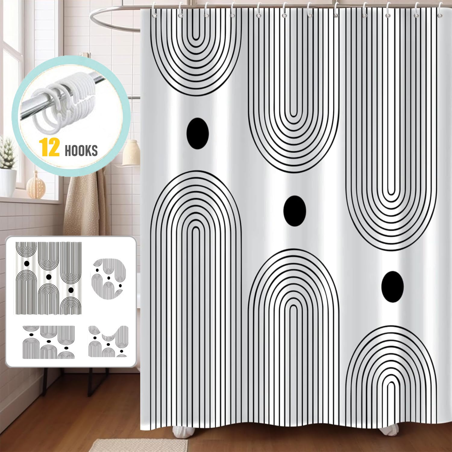 Zrodlmo™Ombre Shower Curtains and Bath Rug Set