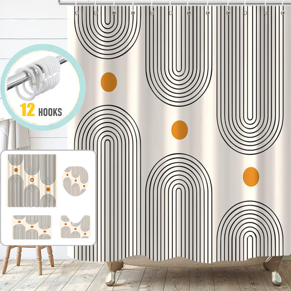Zrodlmo™Ombre Shower Curtains and Bath Rug Set