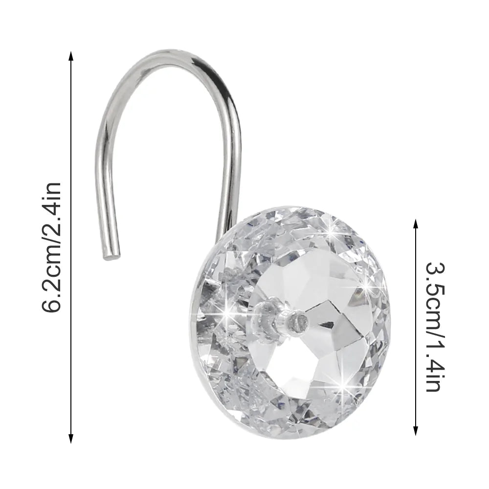 12Pcs Shower Curtain Hooks Rings