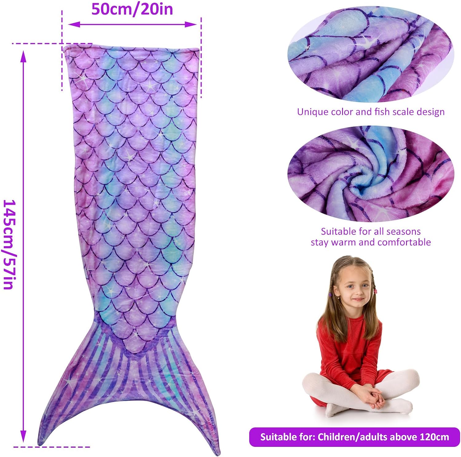 šChristmas Promotion 30% Off - LZYoehinā¢Mermaid Tail Flannel Sleeping Blanket