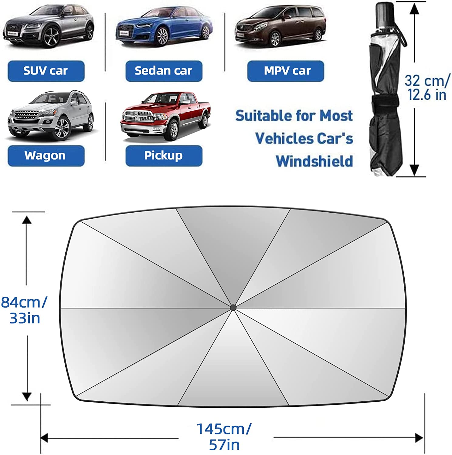 šSummer Funny Big Sale 50% Off -LZYoehinā¢Foldable Car Umbrella Sunshade Cover UV Block