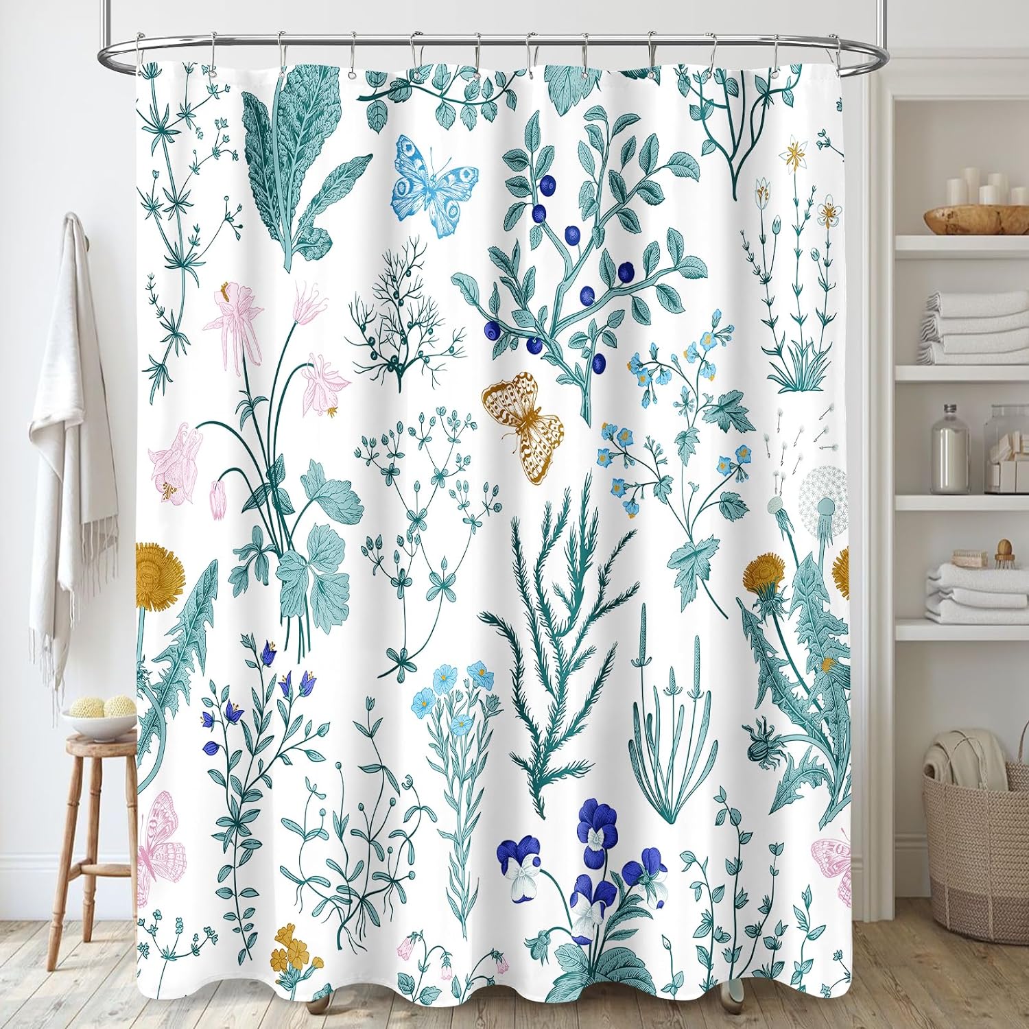 Zrodlmo™Modern Plants Floral Shower Curtain