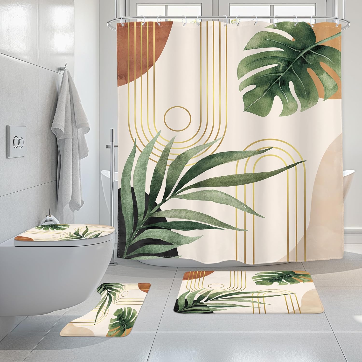 Zrodlmo™Ombre Shower Curtains and Bath Rug Set