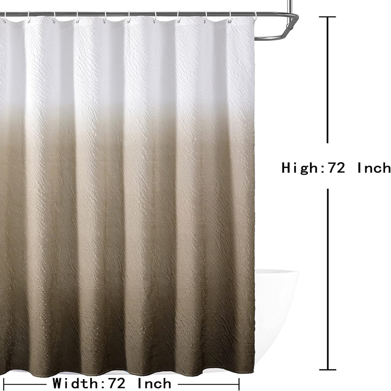 Gradient Bubbles Textured Shower Curtains With Hooks