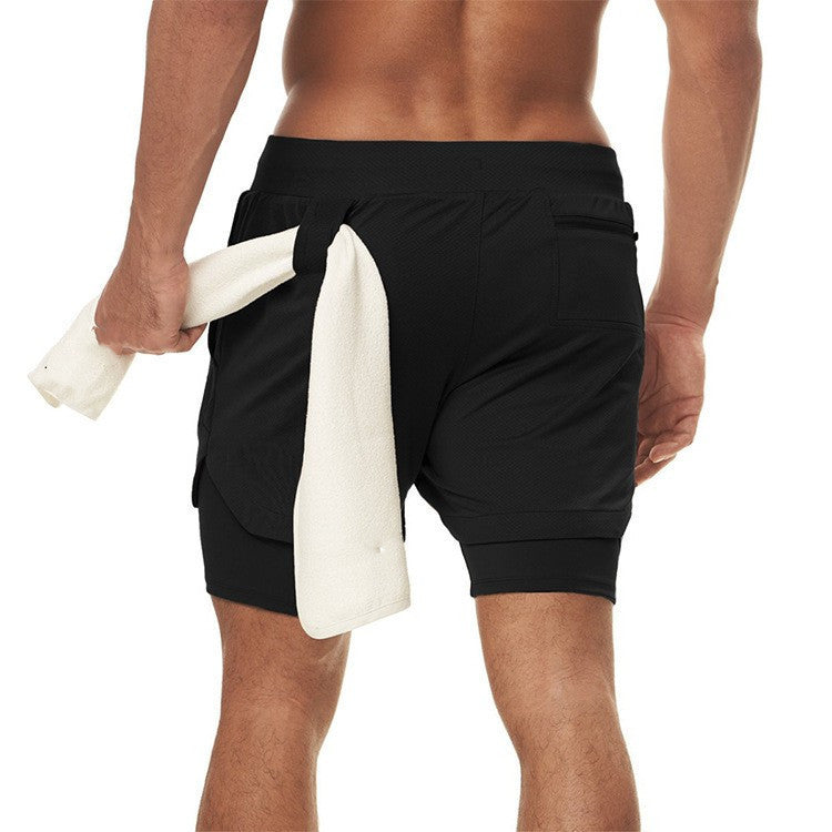 🎉2024 Athletic Promotions 50% Off - LZYoehin™Workout Running Shorts With Compression Liner