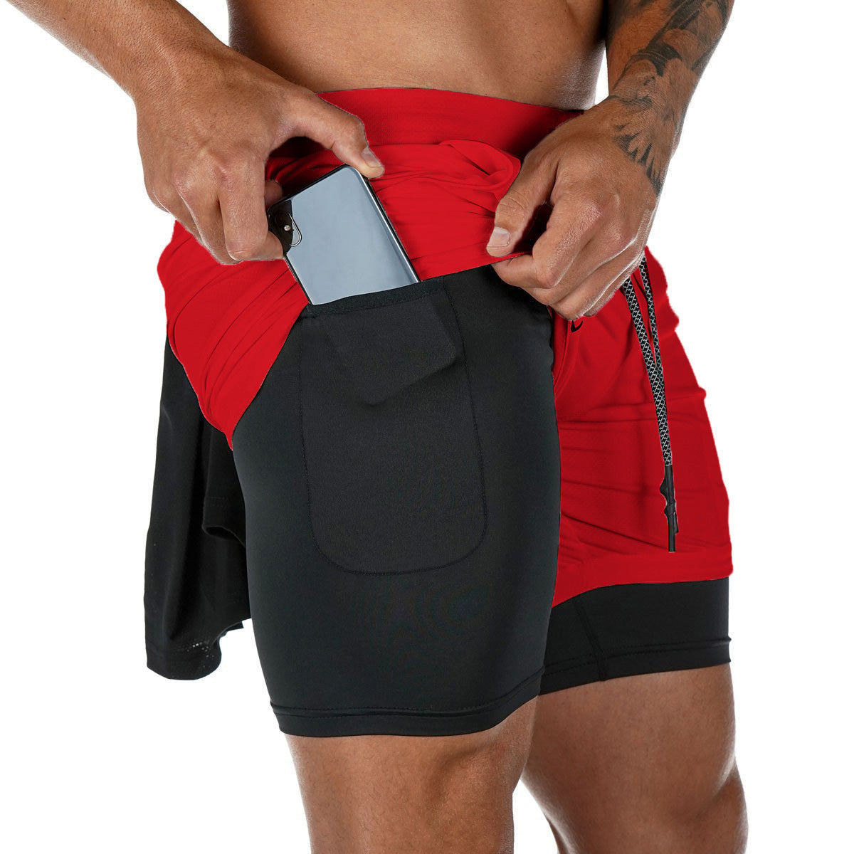 🎉2024 Athletic Promotions 50% Off - LZYoehin™Workout Running Shorts With Compression Liner