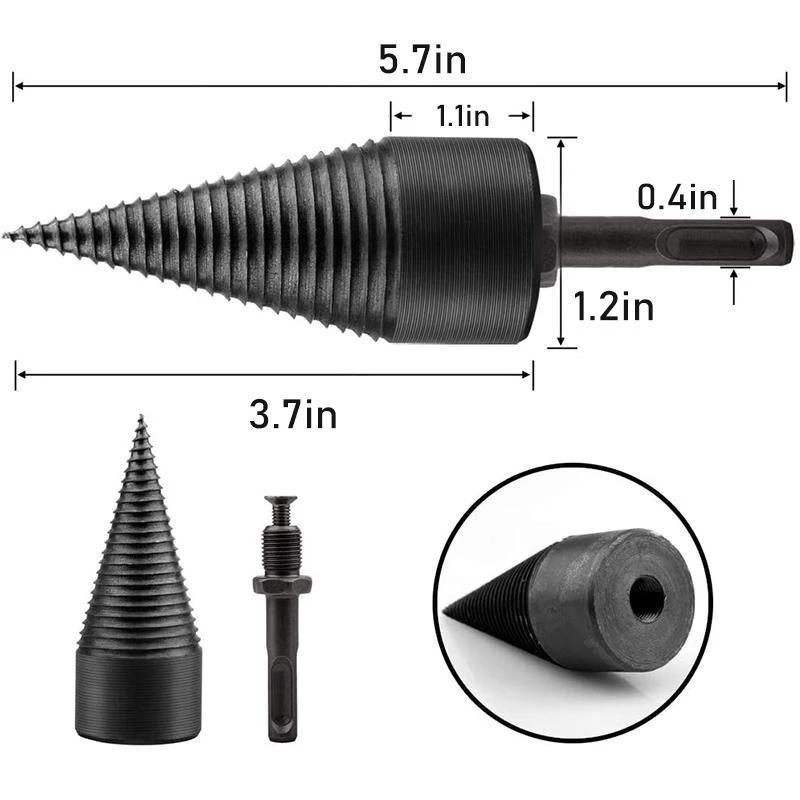Firewood drill bit with a round shaft