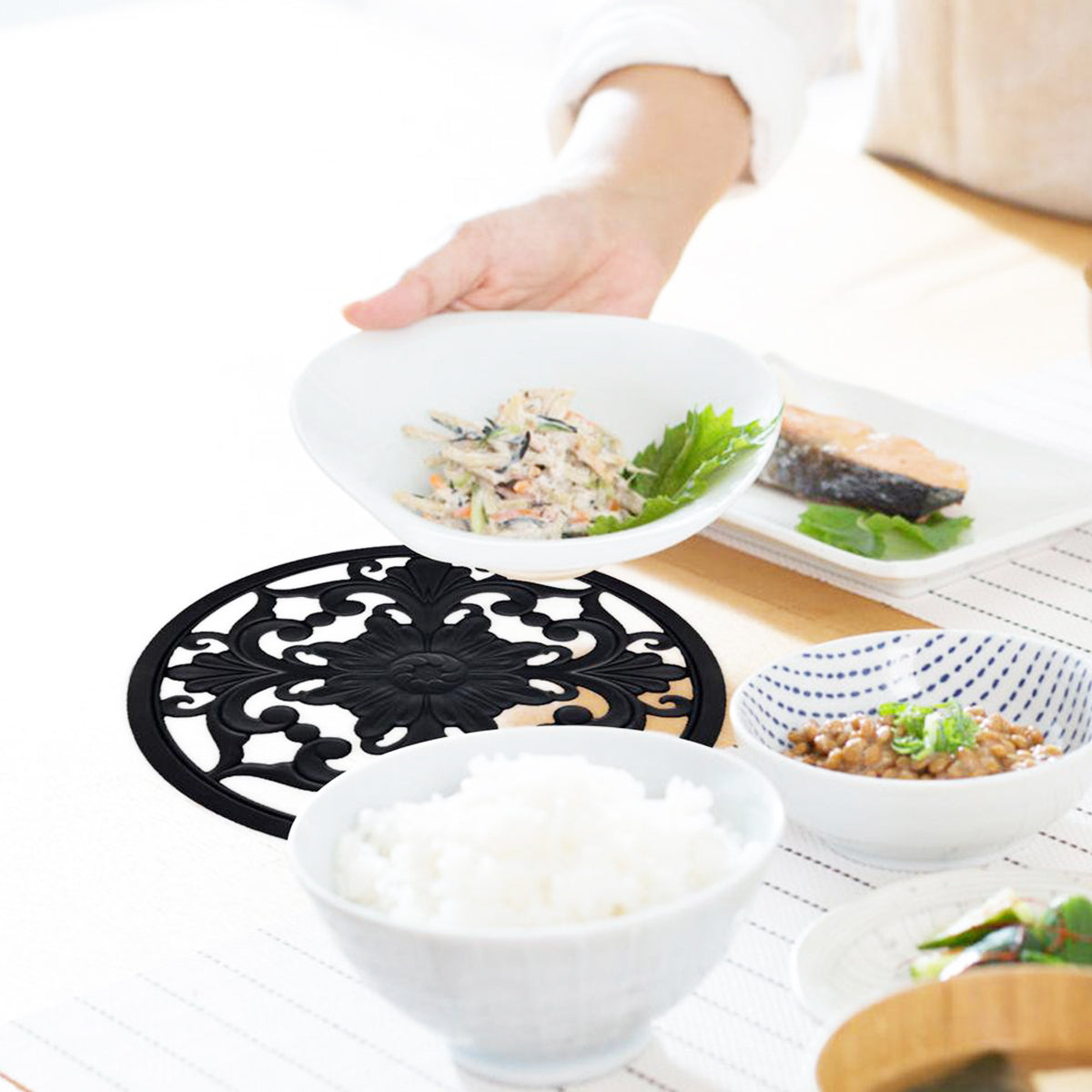 Hobeli 3Pcs Silicone Trivet Mats, Heat Resistant Hot Pot Holder Hot Pads