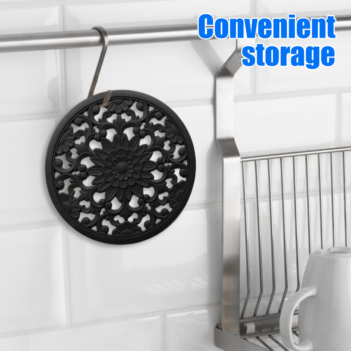 Hobeli 3Pcs Silicone Trivet Mats, Heat Resistant Hot Pot Holder Hot Pads