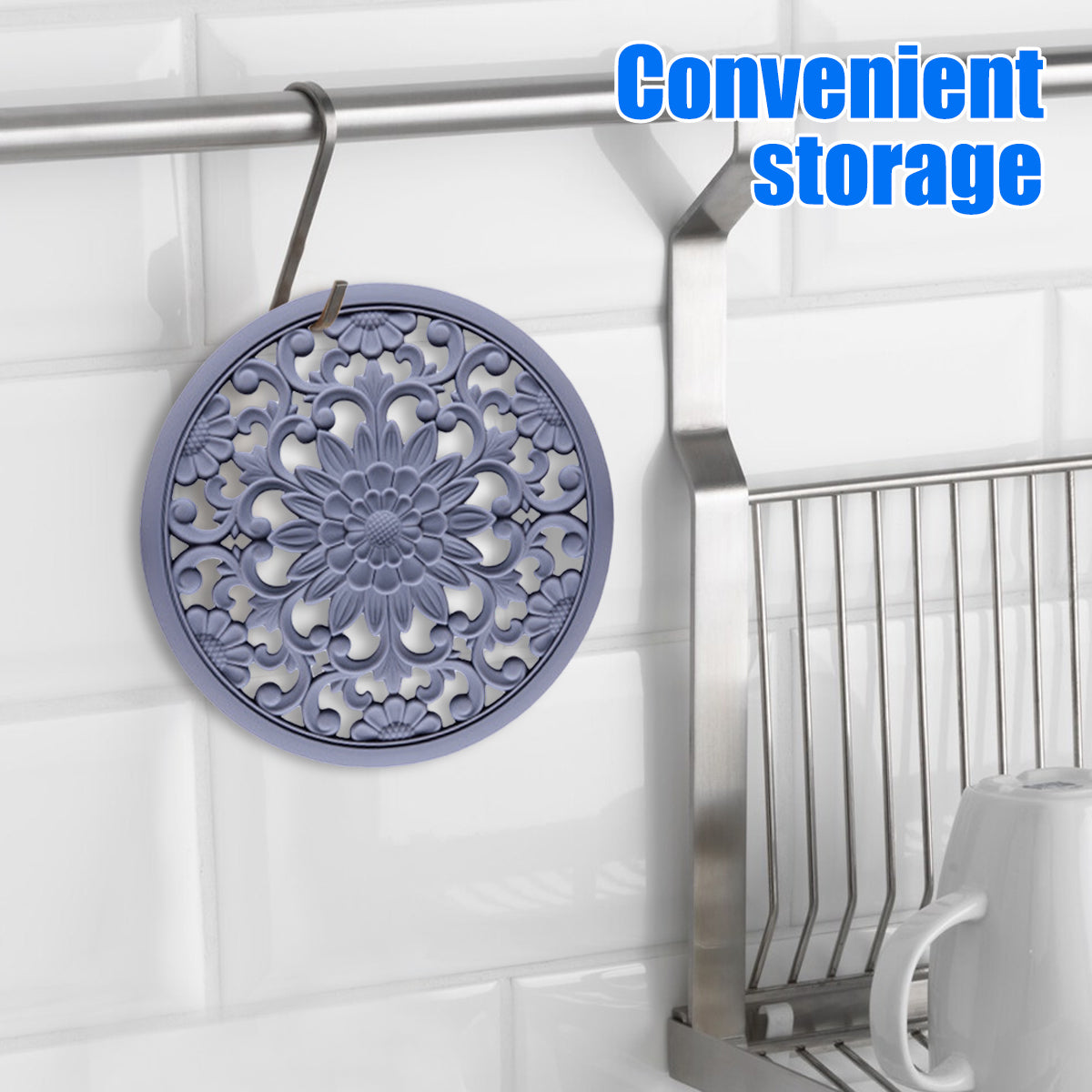 Hobeli 3Pcs Silicone Trivet Mats, Heat Resistant Hot Pot Holder Hot Pads