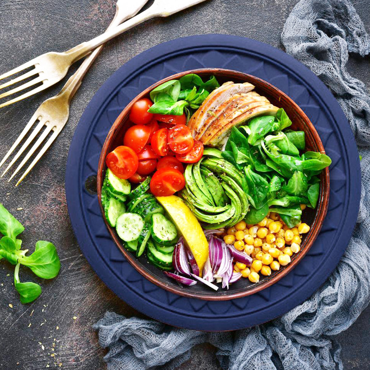 Hobeli 3Pcs Silicone Trivet Mats, Heat Resistant Hot Pot Holder Hot Pads