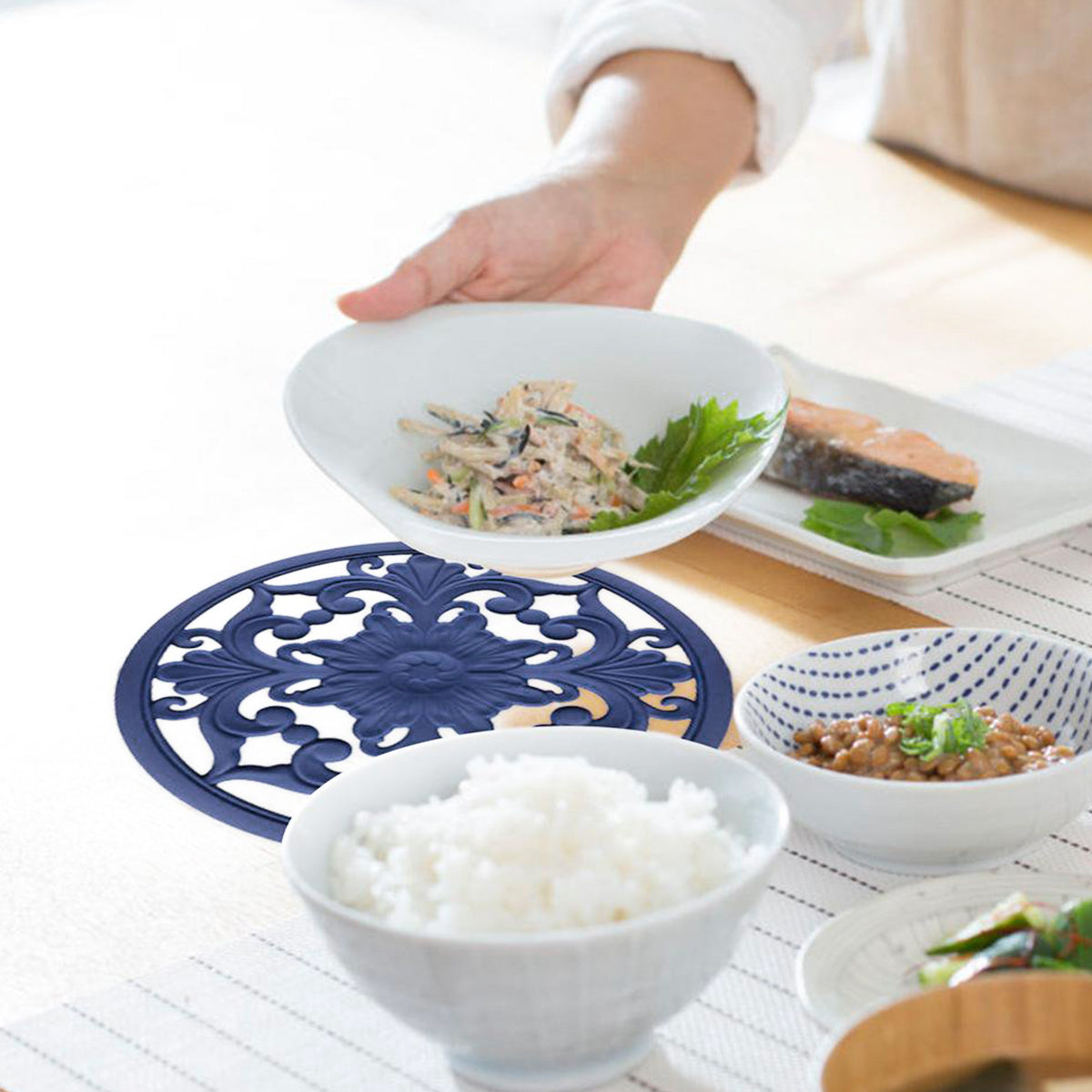 Hobeli 3Pcs Silicone Trivet Mats, Heat Resistant Hot Pot Holder Hot Pads