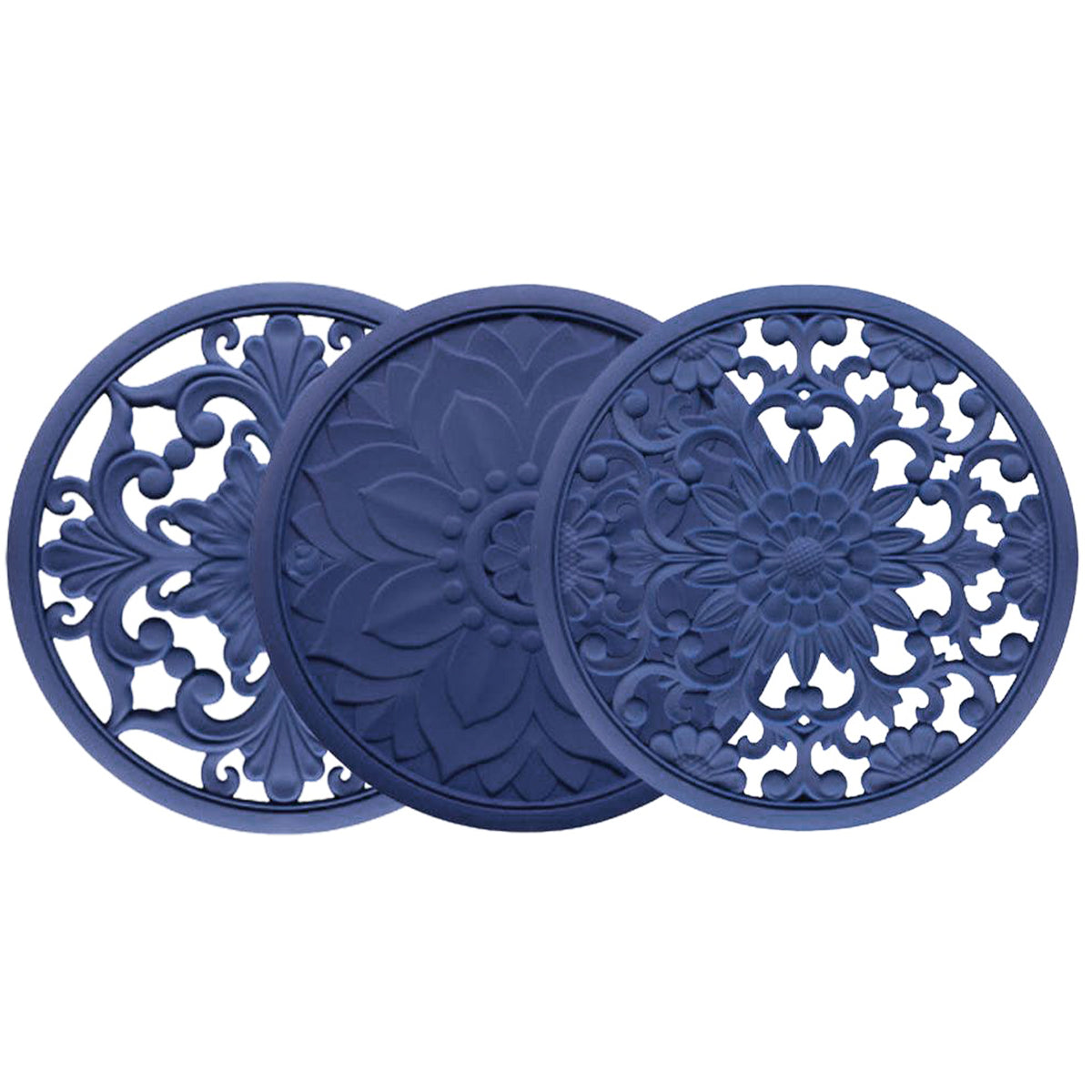 Hobeli 3Pcs Silicone Trivet Mats, Heat Resistant Hot Pot Holder Hot Pads