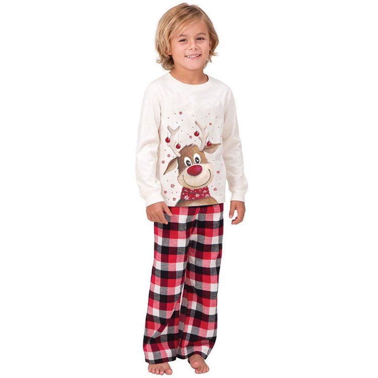 đNew Year Hot Sale-30% OFFđ„Family Matching Reindeer Plaid Cotton Pajamas Set