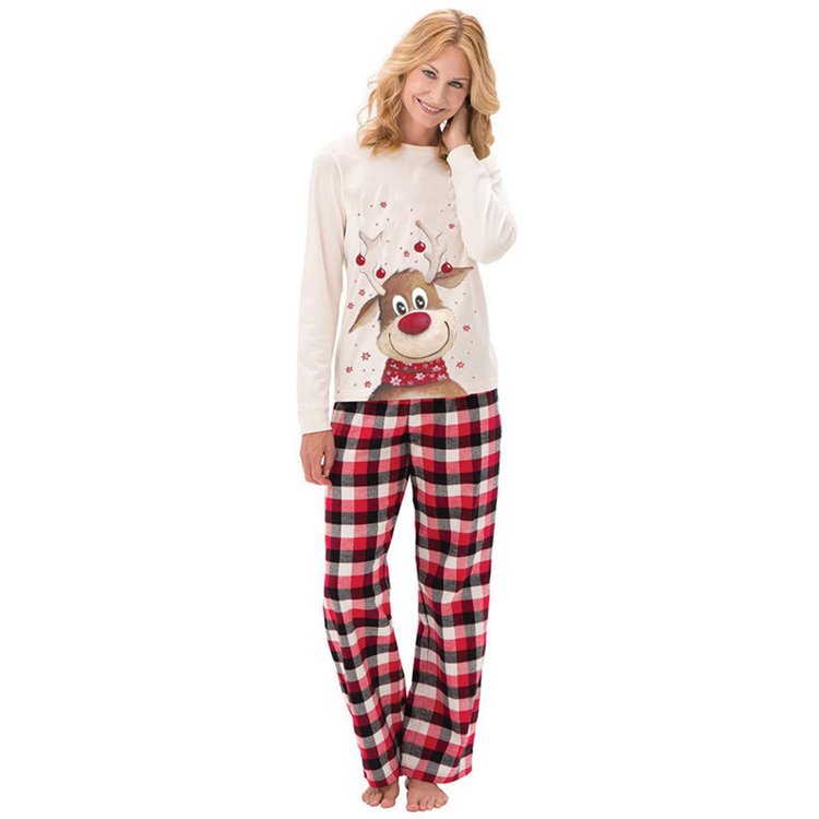 đNew Year Hot Sale-30% OFFđ„Family Matching Reindeer Plaid Cotton Pajamas Set