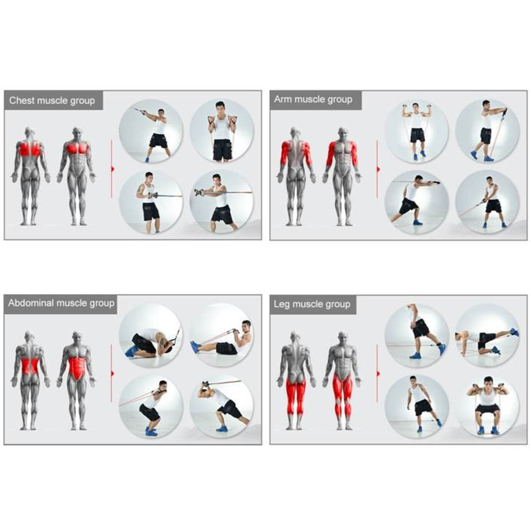 Set 11PC Resistance Bands Set
