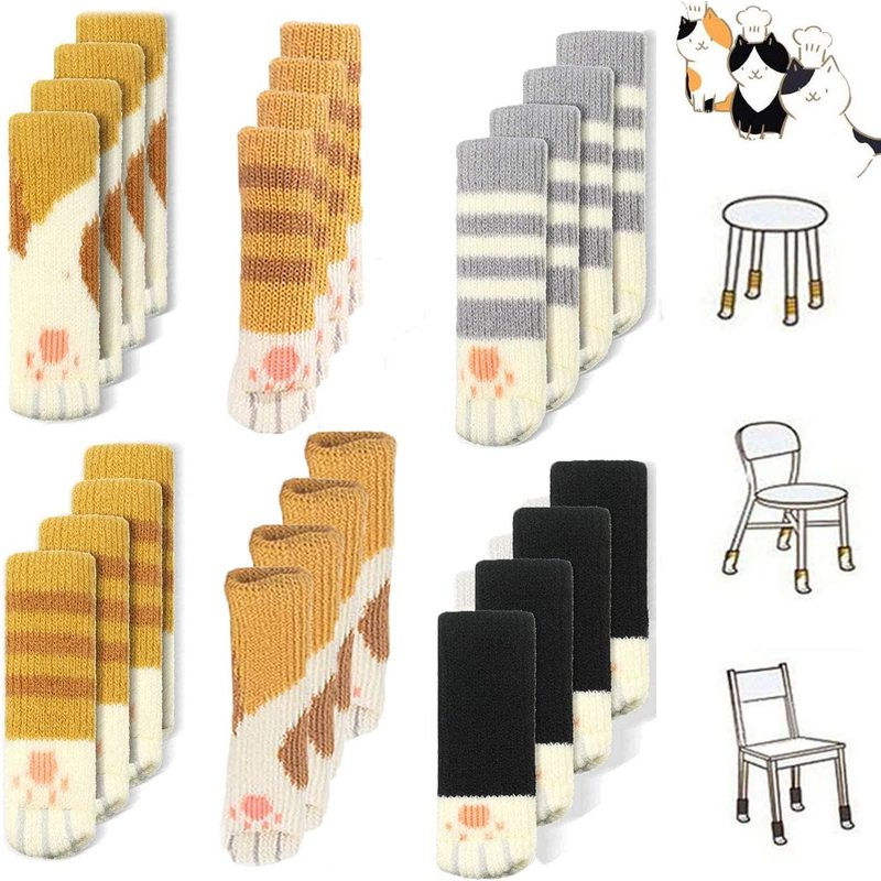 🐑Winter Funny Big Sale 50% Off -🐑4PCS Cat Paws Knitted Furniture Socks Chair Leg Socks