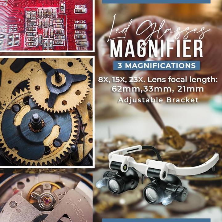 8x 15x 23x LED Glasses Magnifier