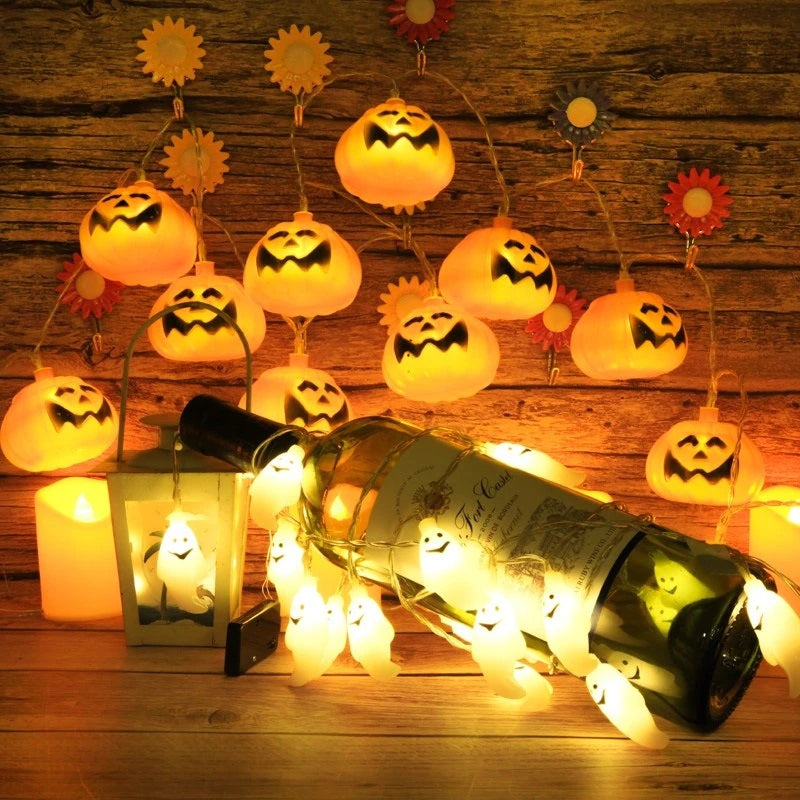 Halloween String Lights Scene Layout