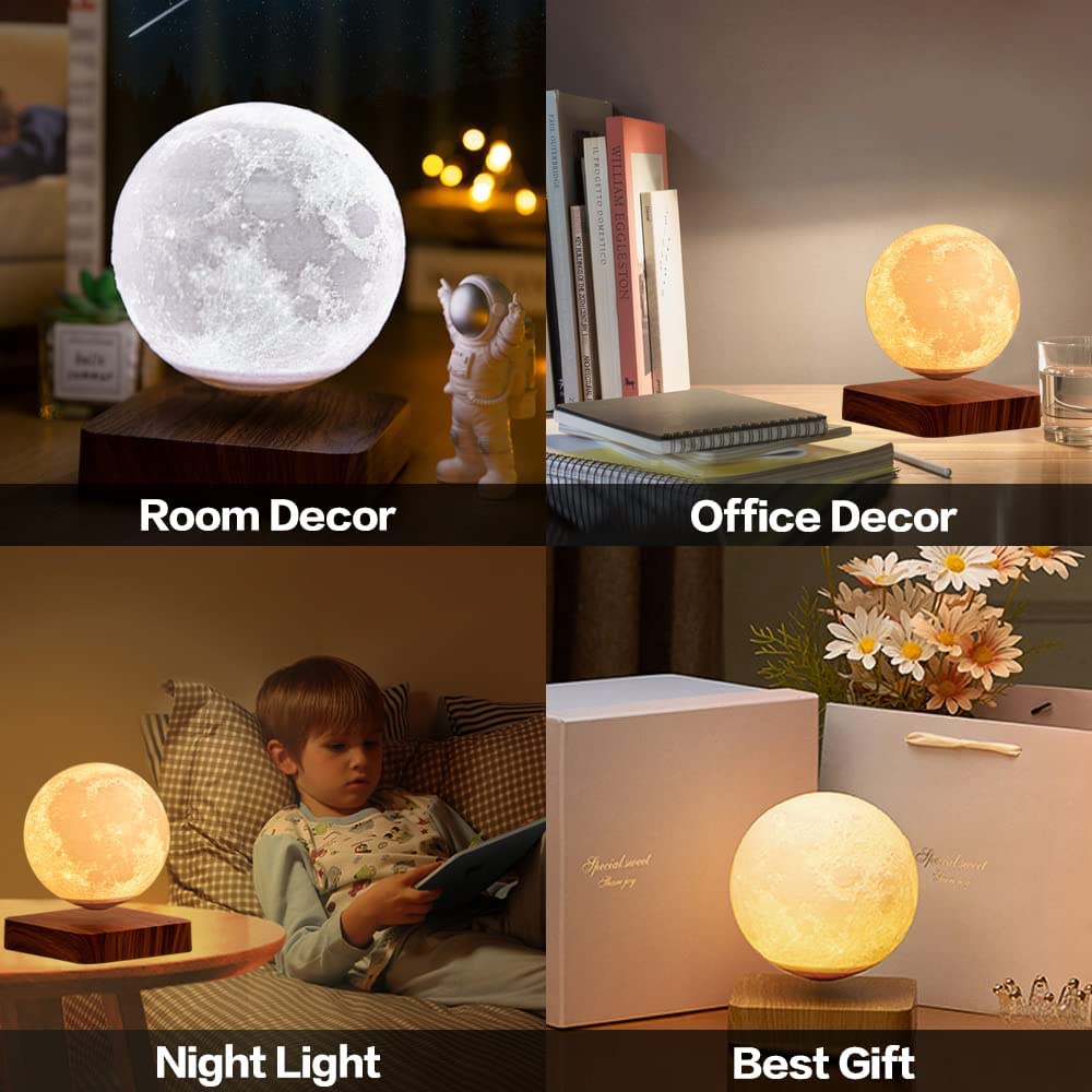 🎇2023 Love Gift 30% OFF - LZYoehin™3 Color Levitating and Rotating Moon Light(5.5inch)