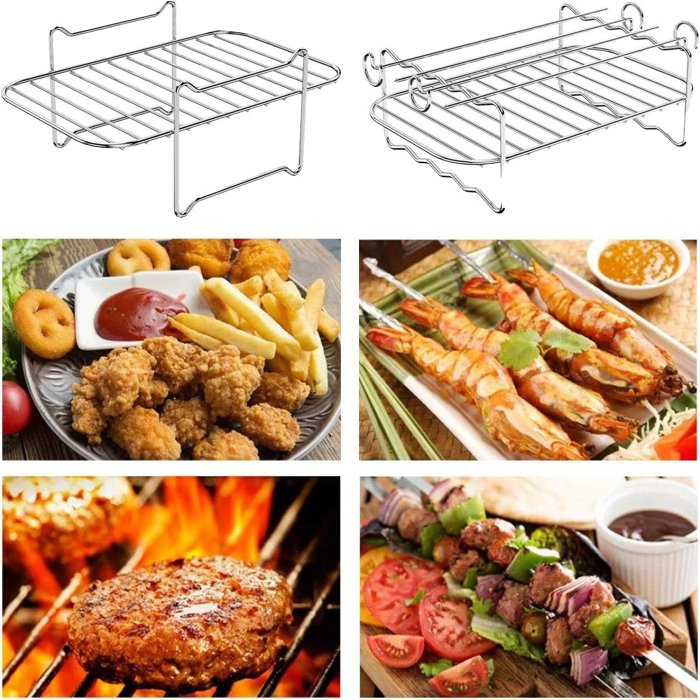 🎊Christmas Home Sale - LZYoehin™304 Stainless Steel Grilling Rack Air Fryer Accessories