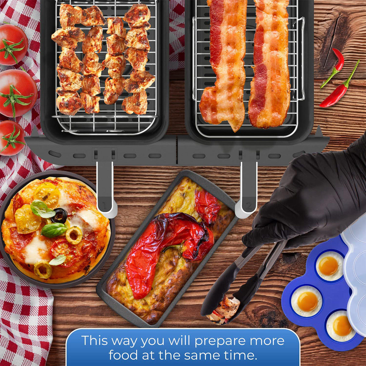 🎊Christmas Home Sale - LZYoehin™304 Stainless Steel Grilling Rack Air Fryer Accessories