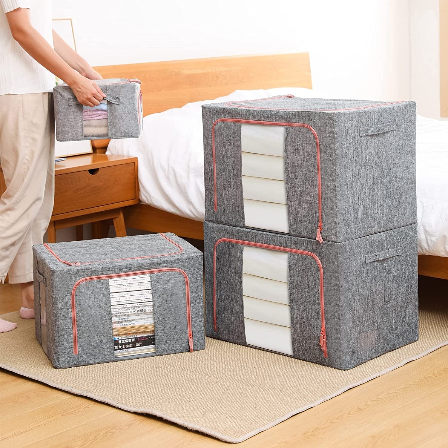 šChristmas Home Sale - LZYoehin⢠Oxford Cloth Steel Frame Storage Box