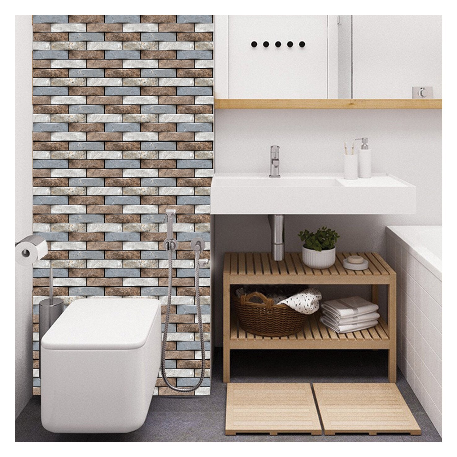 š2025 New Year 30% Off Promotion - LZYoehinā¢10 Pcs 3D Peel and Stick Wall Tiles(12x12 inches)