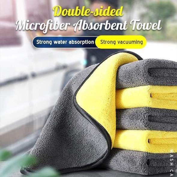 Car Wash Double-sided Microfiber Absorbent Towel