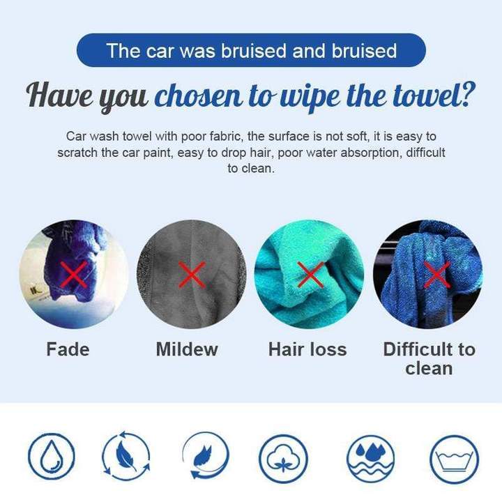 Car Wash Double-sided Microfiber Absorbent Towel