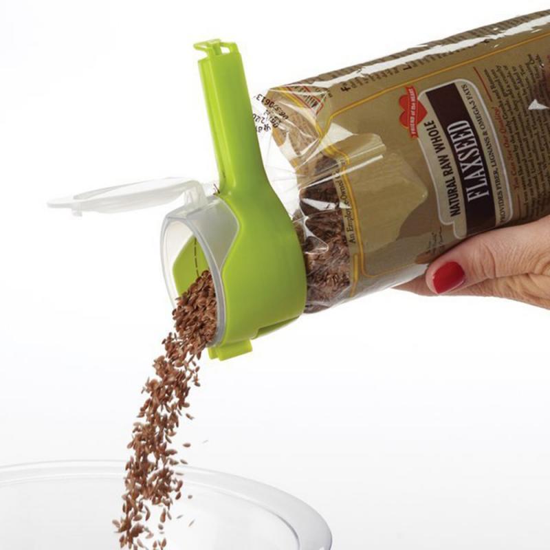 Easy Pour and Seal Food Storage Bag Sealing Clip