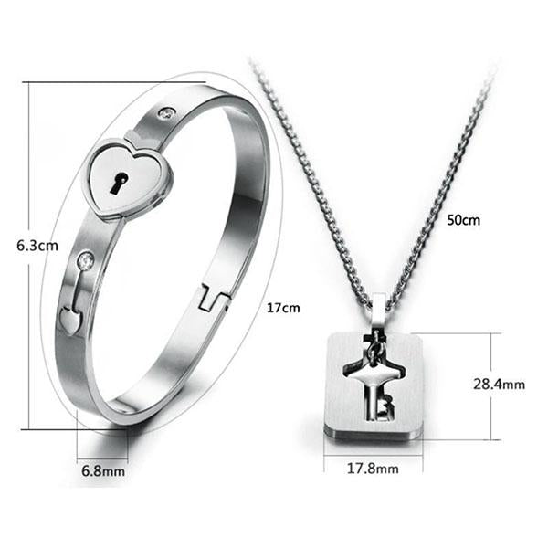 Love Lock Your Heart Bracelet Set