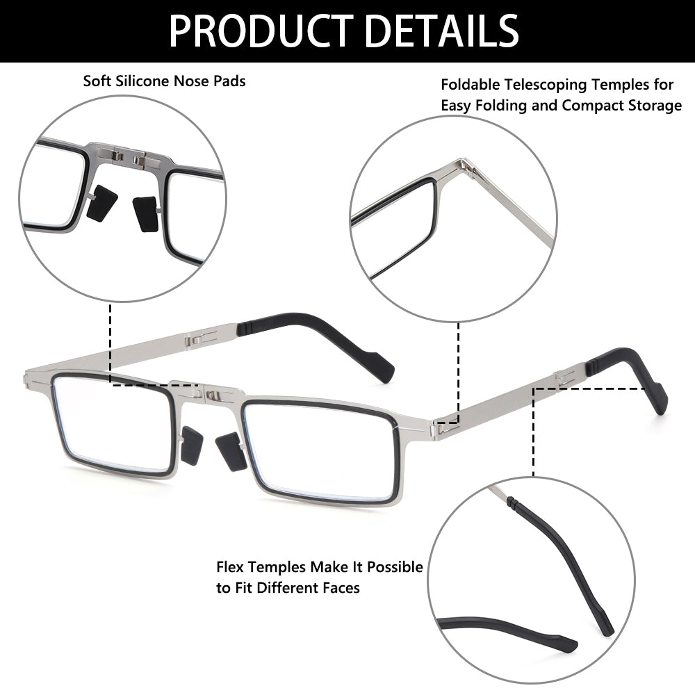 🎄50% Off🎄Early Christmas Promotion🎅Folding Blue Light Blocking Reading Glasses Anti UV400