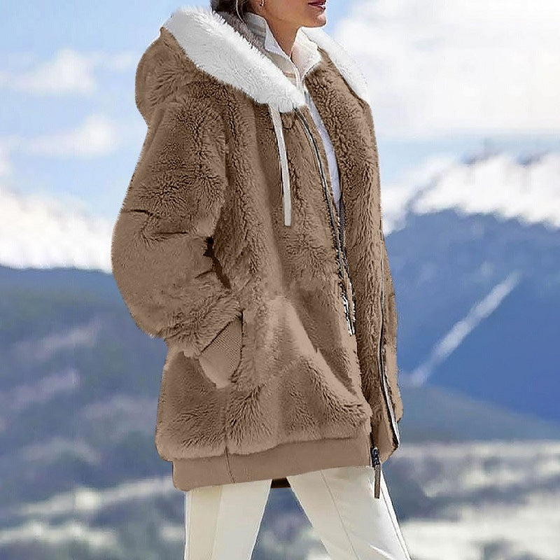 šWinter Funny Big Sale 50% Off -šLZYoehinā¢Solid Color Lamb Wool Padded Coat