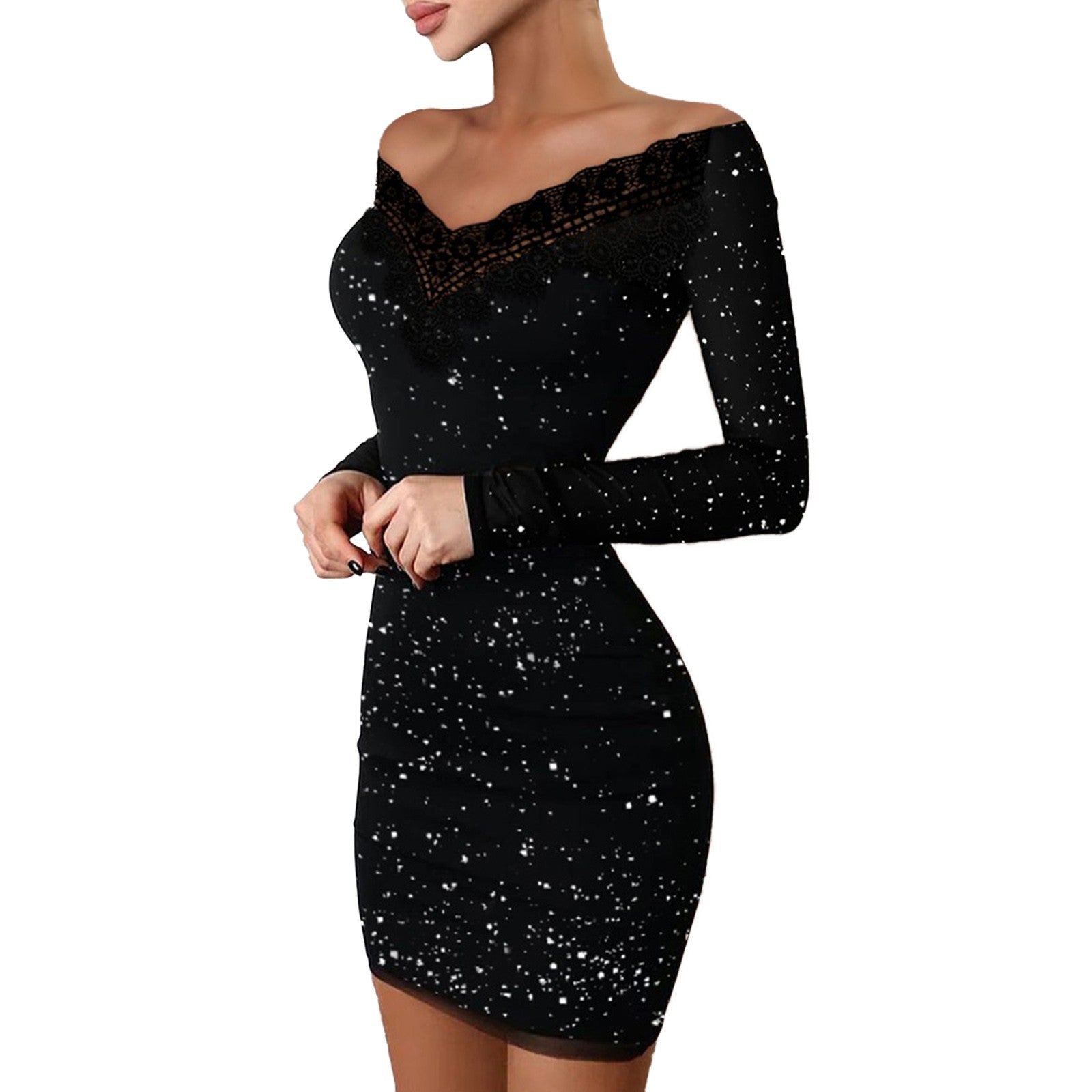 š2023 Dress Sale 30% OFF - LZYoehinā¢Slim fit one-shoulder bag hip black dress evening dress