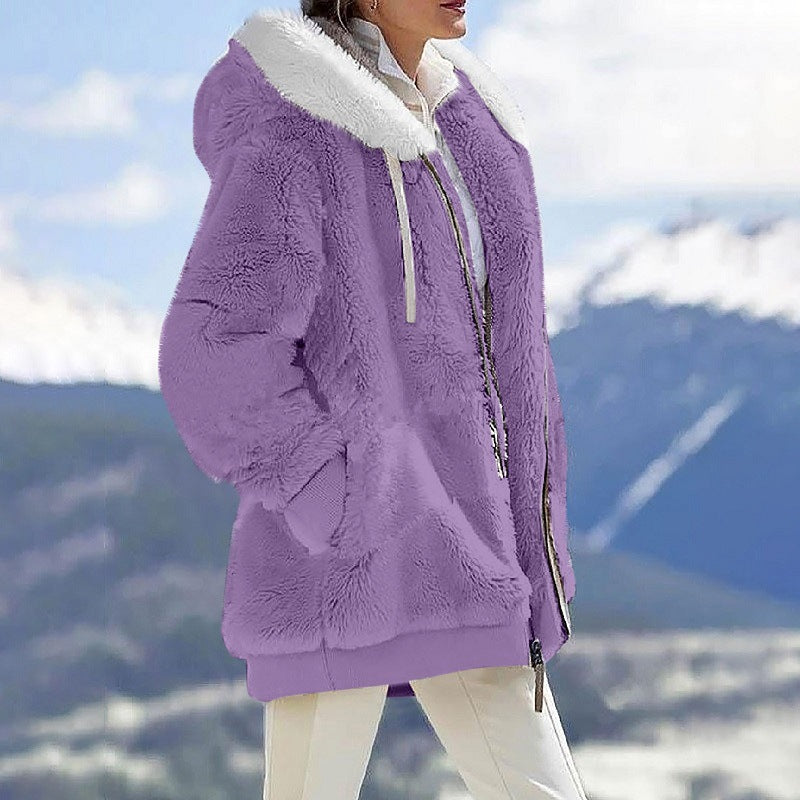 šWinter Funny Big Sale 50% Off -šLZYoehinā¢Solid Color Lamb Wool Padded Coat