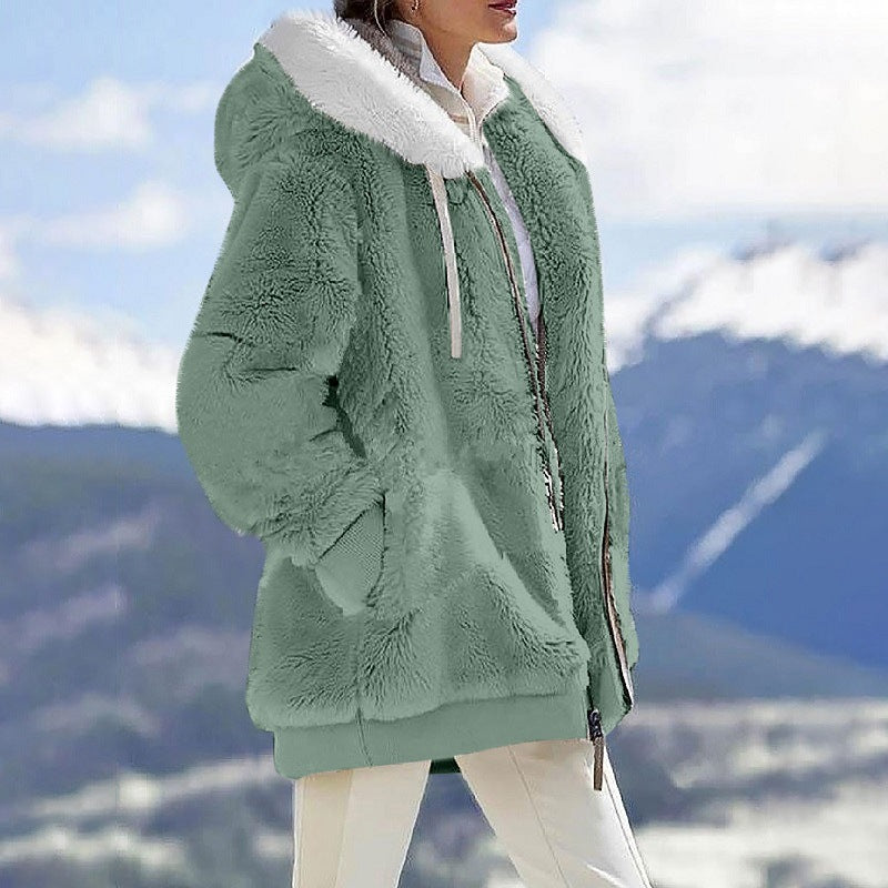 šWinter Funny Big Sale 50% Off -šLZYoehinā¢Solid Color Lamb Wool Padded Coat
