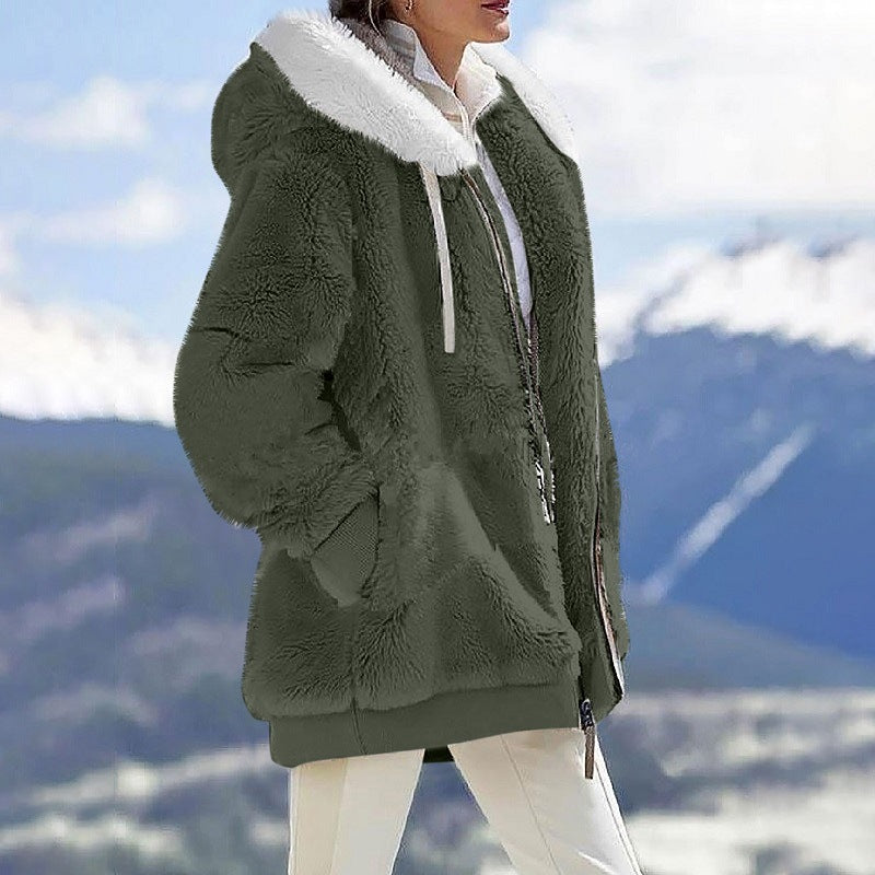 šWinter Funny Big Sale 50% Off -šLZYoehinā¢Solid Color Lamb Wool Padded Coat