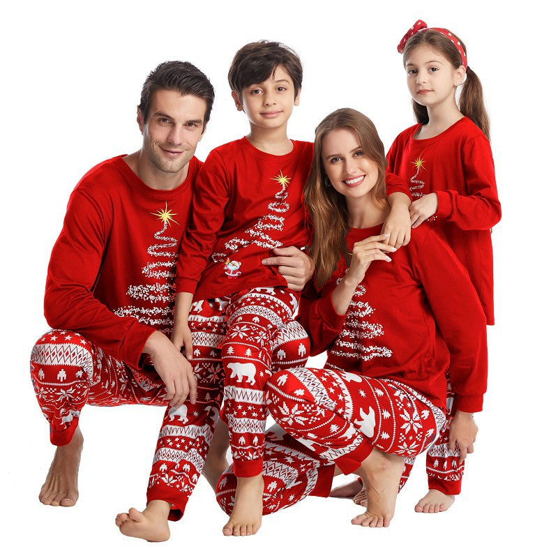 đNew Year Hot Sale-30% OFFđ„Family Matching Red Christmas Tree Suits Family Look Pajama Set