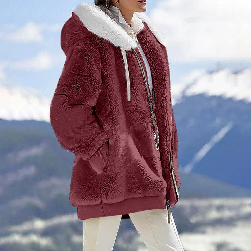 šWinter Funny Big Sale 50% Off -šLZYoehinā¢Solid Color Lamb Wool Padded Coat