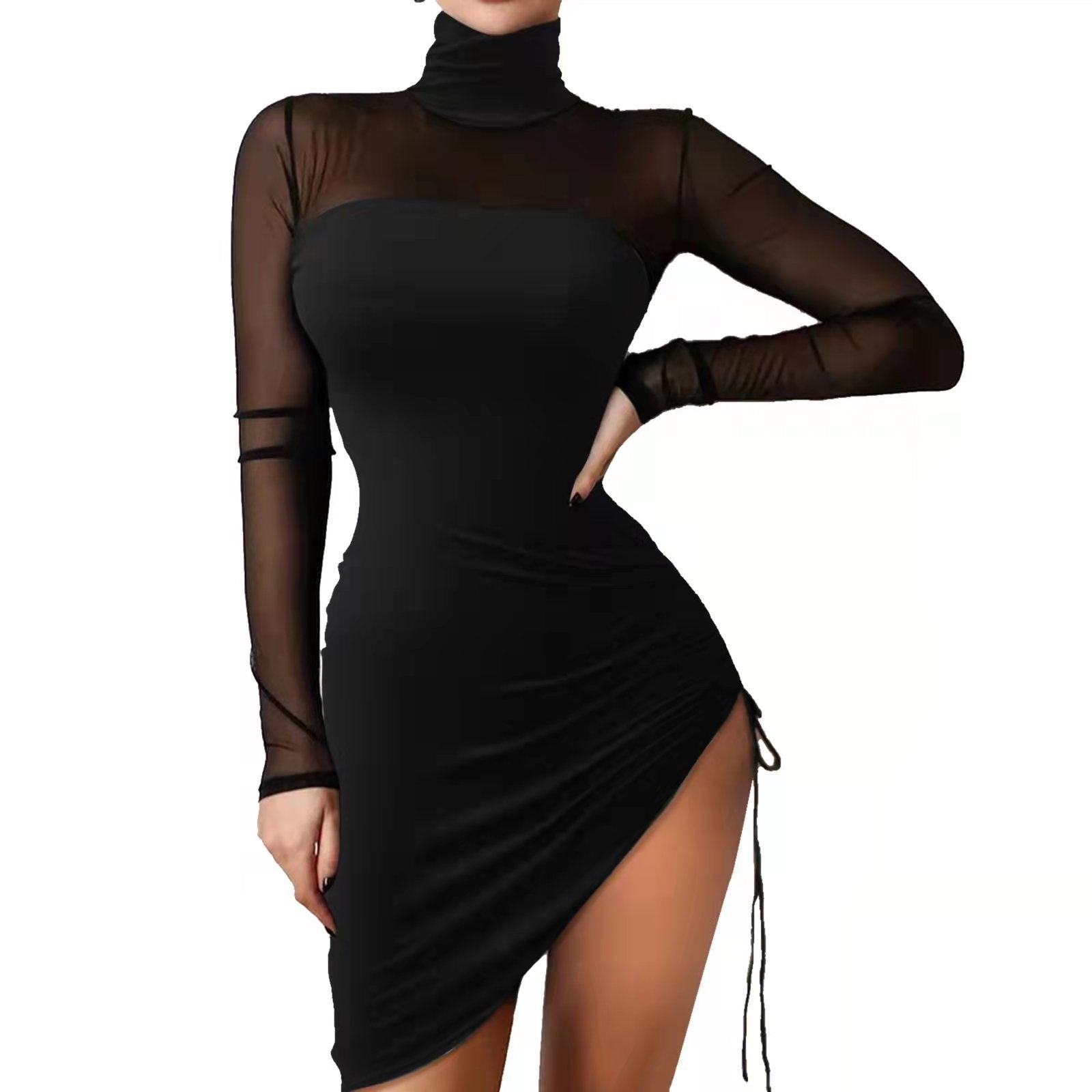 š2023 Dress Sale 30% OFF - LZYoehinā¢Slim fit one-shoulder bag hip black dress evening dress