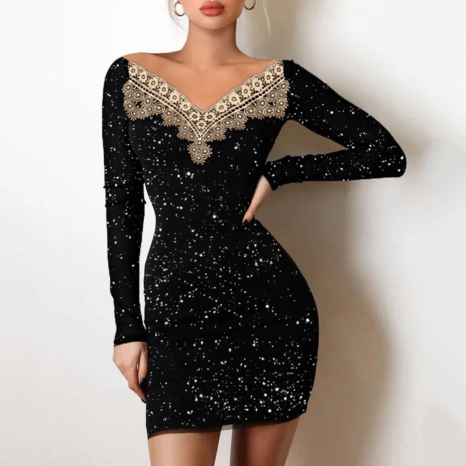š2023 Dress Sale 30% OFF - LZYoehinā¢Slim fit one-shoulder bag hip black dress evening dress