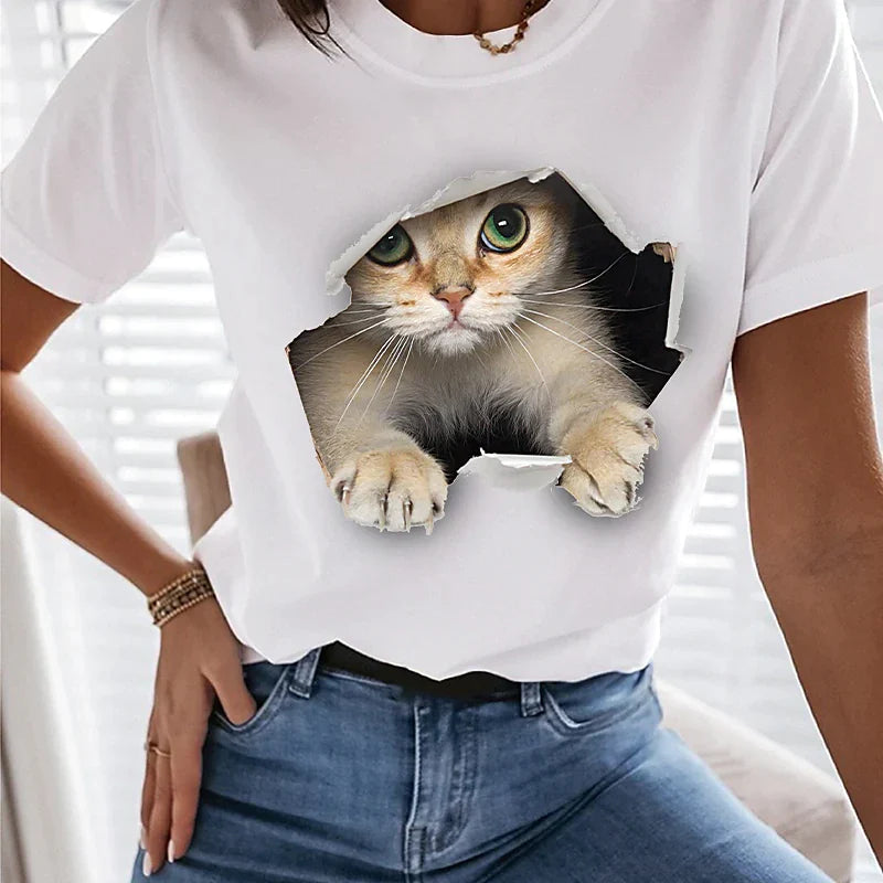 Women's T shirt Cotton 3D