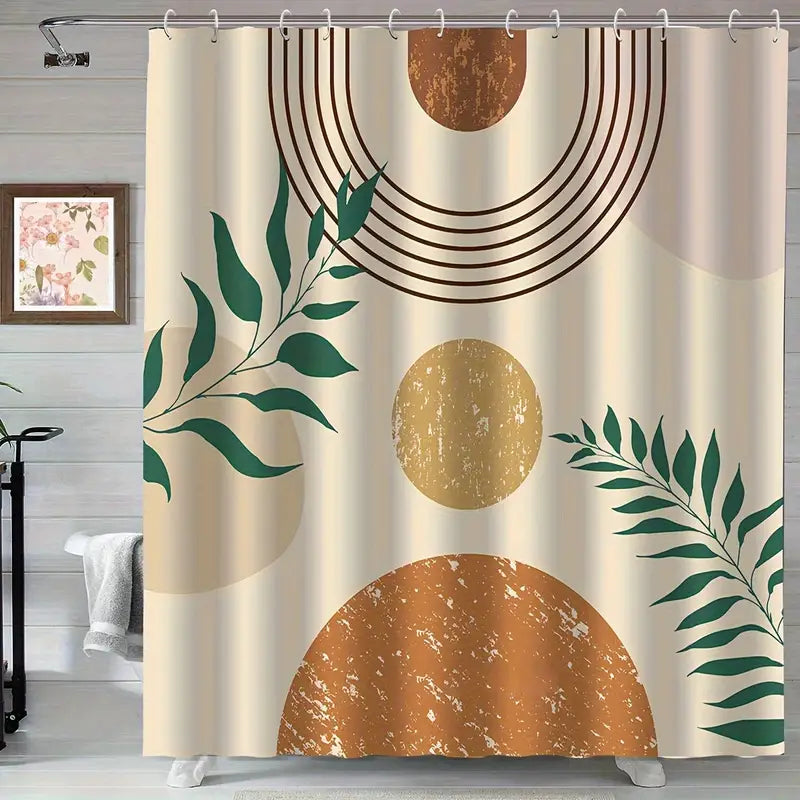 Zrodlmo™ Farmhouse Shower Curtains,Plaid Pattern,Buttons & White Ruffle with Hooks, 72" x 72"