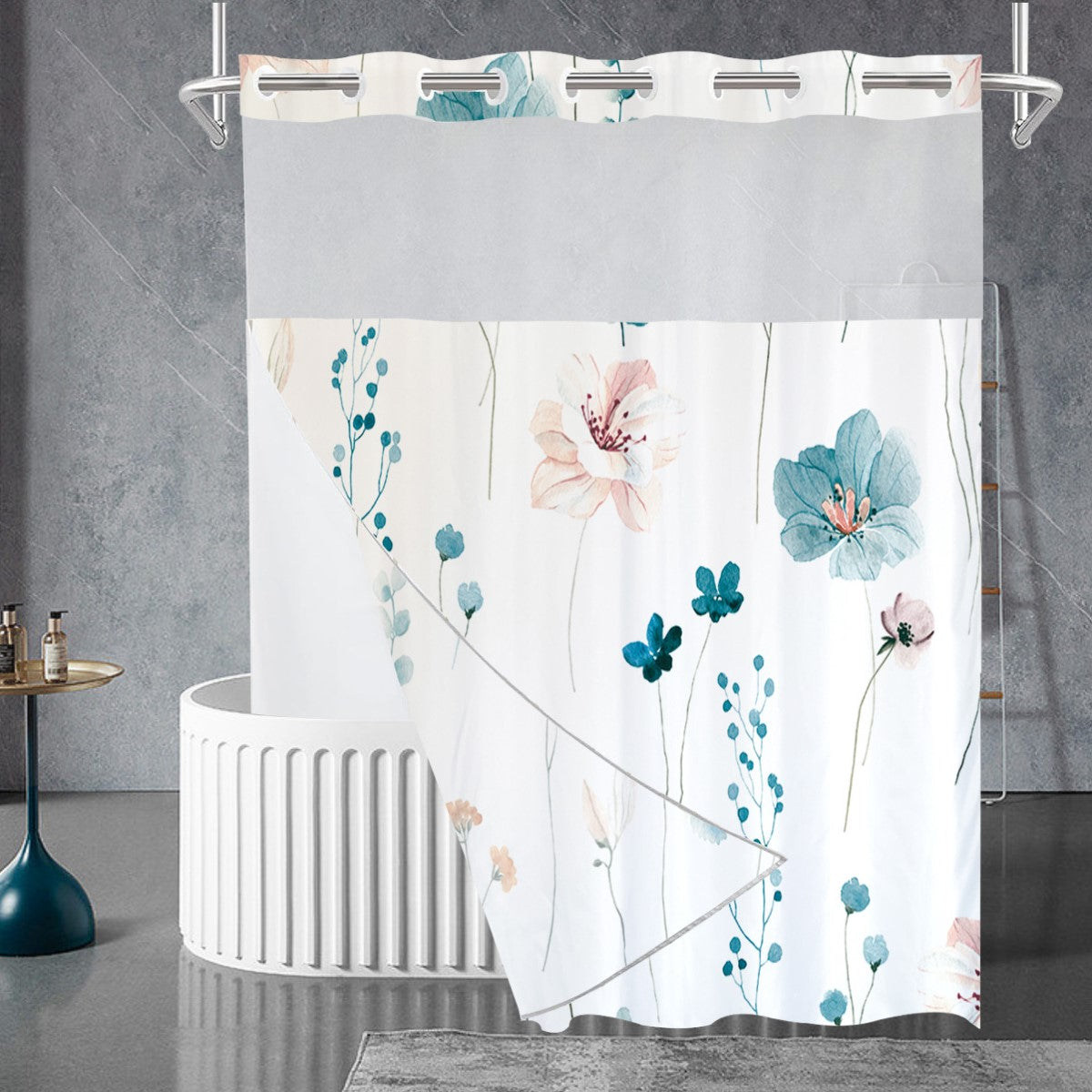 Zrodlmo™No Hooks Wildflower Waterproof Shower Curtains(Buy 2 get free shipping)