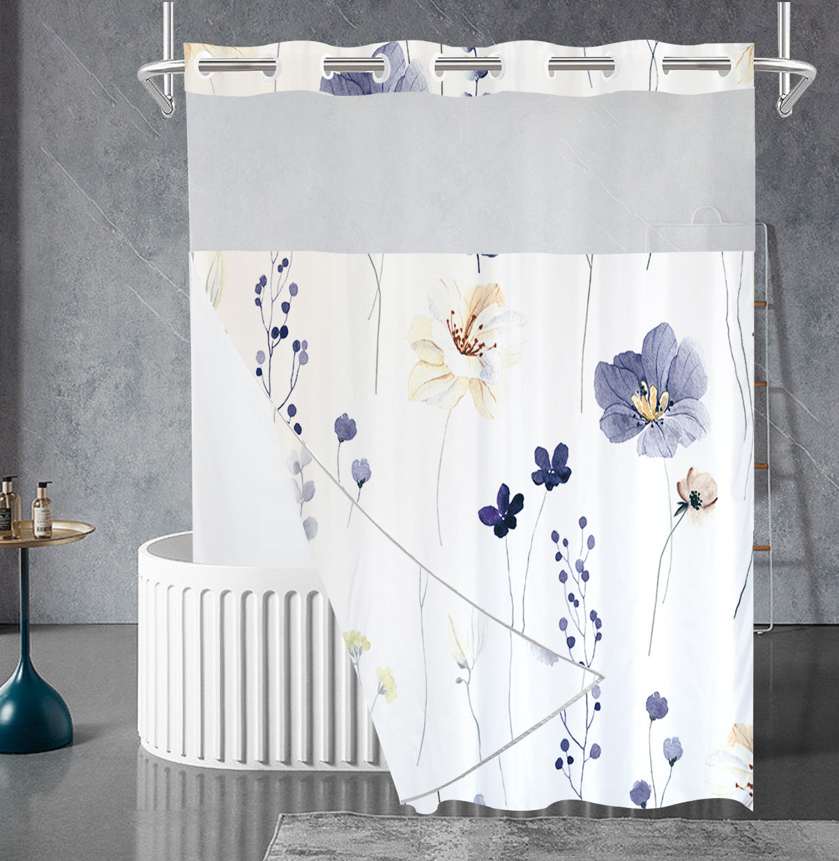 Zrodlmo™No Hooks Wildflower Waterproof Shower Curtains(Buy 2 get free shipping)