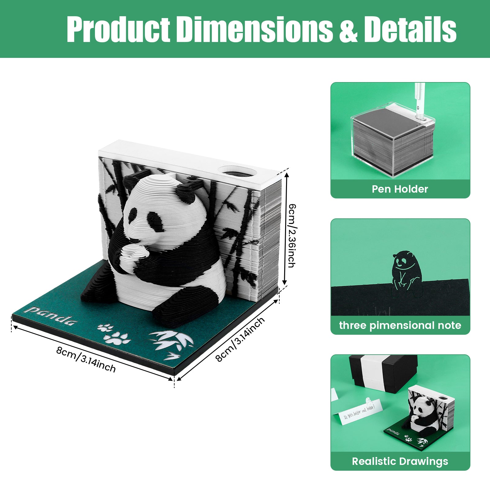 🎇Gift Sale 30% OFF - LZYoehin™3D Panda DIY Note Notepad