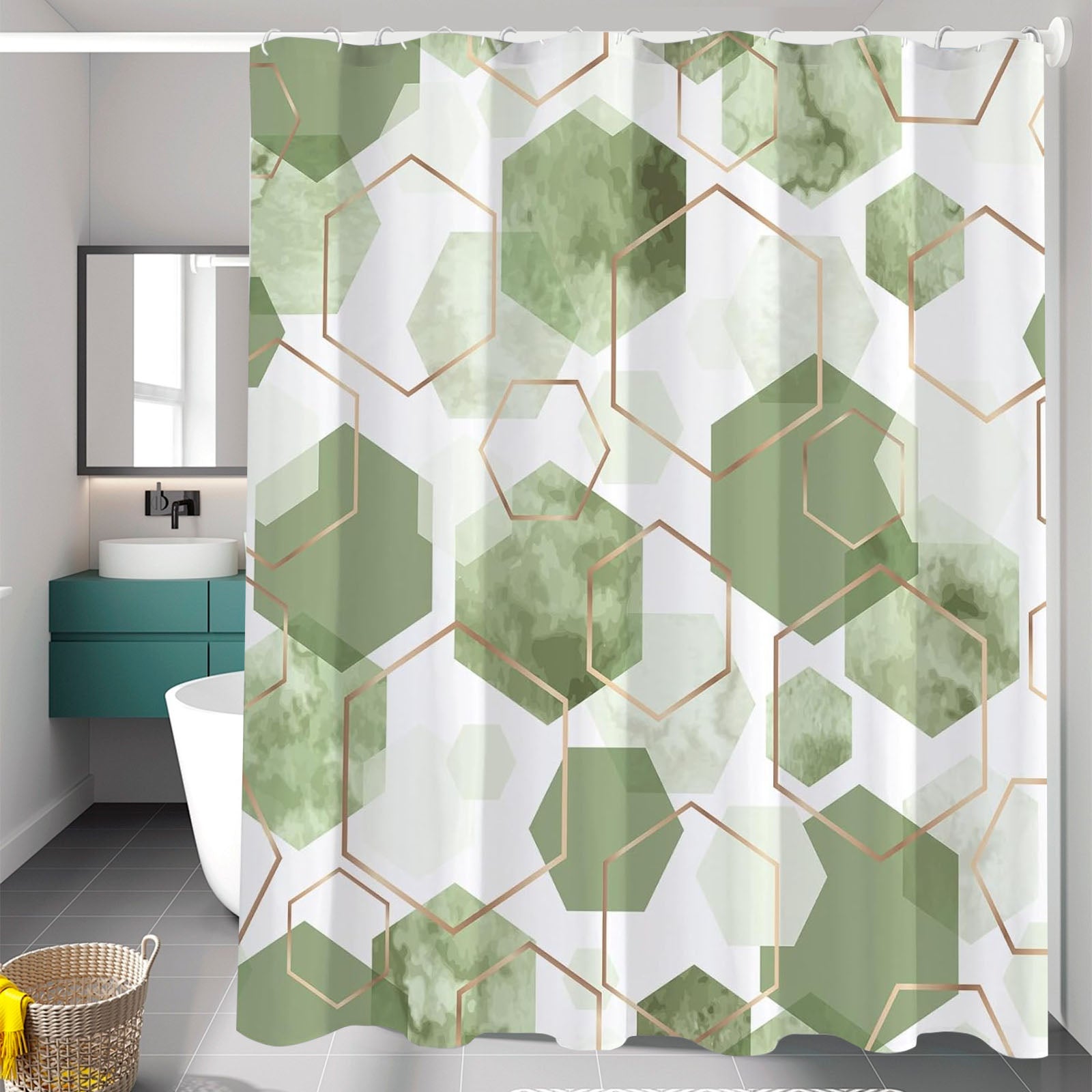 Zrodlmo™Modern Geometric Art Bathroom Waterproof Washable Shower Curtain
