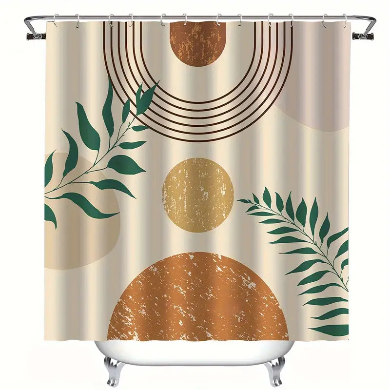 Zrodlmo™ Farmhouse Shower Curtains,Plaid Pattern,Buttons & White Ruffle with Hooks, 72" x 72"